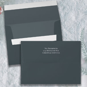 Simple Minimalist Blue Return Address Printed  Envelope