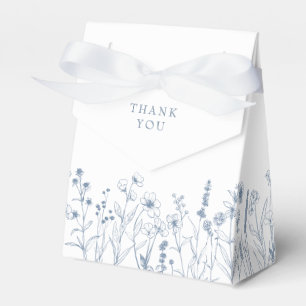 Simple Minimalist Blue Wildflower Bridal Shower    Favor Box