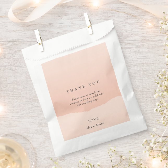 Simple Minimalist Blush Colourful Wedding Thank Yo Favour Bag (Clipped)