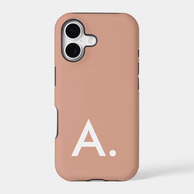 Simple Minimalist Blush Dusty Pink Custom Initial (Back)