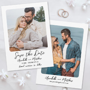 Simple Minimalist Boho Photo Wedding Save The Date