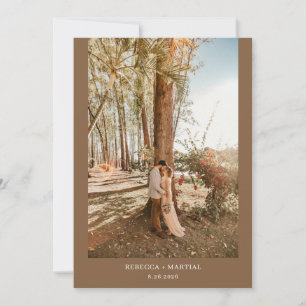 Simple Minimalist Boho Wedding 2 Photos Invitation