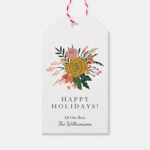 Simple Minimalist Botanical Flower Personalized  Gift Tags