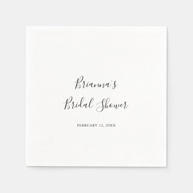 Simple Minimalist Bridal Shower Napkin (Front)