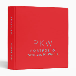 Simple Minimalist Bright Red Portfolio Binder