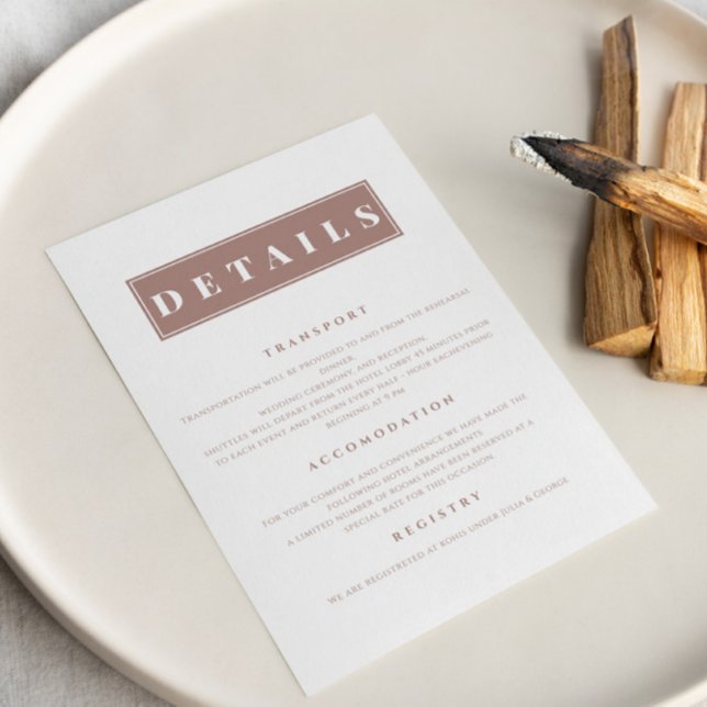 Simple Minimalist Brown Elegant Details Enclosure Card (Creator Uploaded)