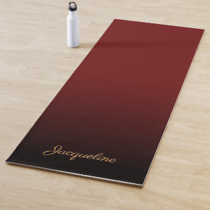 Simple Minimalist Brown to Black Ombre Gradient Yoga Mat