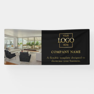 Simple Minimalist Business Logo Professional Vinyl Banner