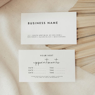 Simple minimalist business multiple dates appointment card