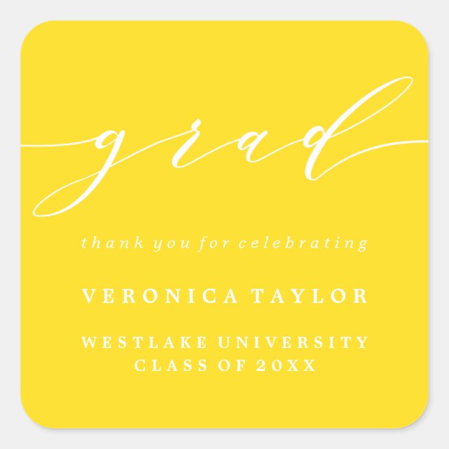 SIMPLE MINIMALIST CALLIGRAPHY GRADUATION STICKER (Front)