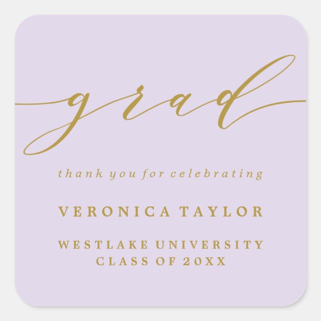 SIMPLE MINIMALIST CALLIGRAPHY GRADUATION STICKER (Front)