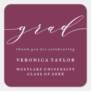 SIMPLE MINIMALIST CALLIGRAPHY GRADUATION STICKER