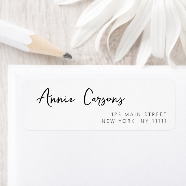 Simple Minimalist Calligraphy Return Address Label (Insitu)