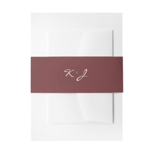 Simple Minimalist Cinnamon Rose Virtual Wedding Invitation Belly Band