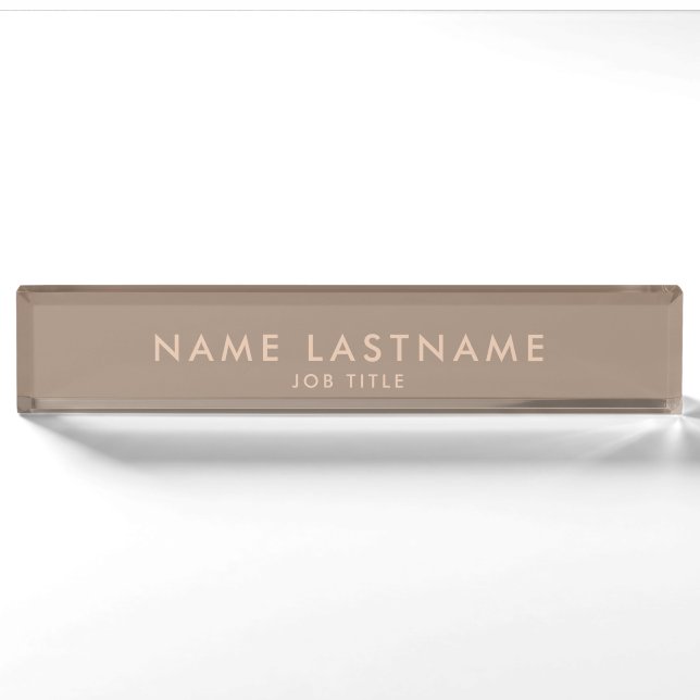 Simple Minimalist Classic Modern Personalised Name Nameplate (Front)