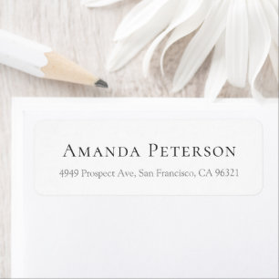 Simple Minimalist Classic White Return Address