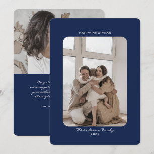 Simple minimalist clean happy new year 2022 photo  holiday card