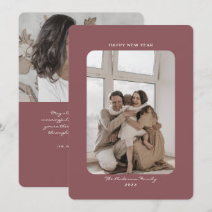 Simple minimalist clean happy new year 2022 photo holiday card