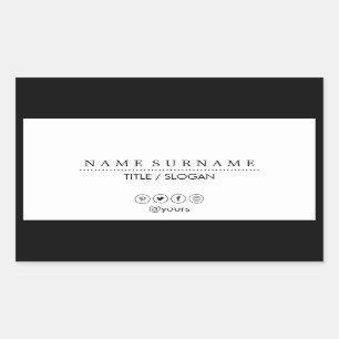 Simple Minimalist Clean Modern Black & White Luxe Sticker