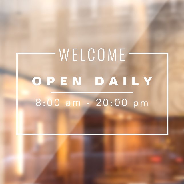 Simple minimalist clean open daily store  window cling (Sheet 2)