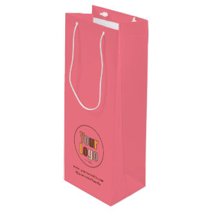 Simple Minimalist Company Business Logo Custom Wine Gift Bag