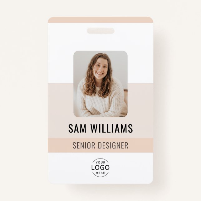 Simple Minimalist Company Employee Staff ID Badge (Front)