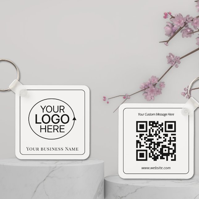 Simple Minimalist Company Promotional Logo QR code Keychain (Simple Minimalist Company Promotional Logo QR code Keychain)