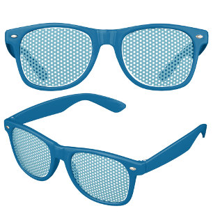 Simple Minimalist Cool Teal Blue Photo Art Retro Sunglasses