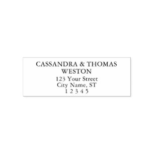 Simple Minimalist Couple Name Return Address Self-inking Stamp