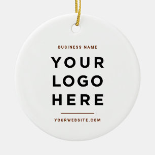 Simple Minimalist Custom Business Logo Chocolate Ceramic Ornament