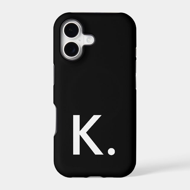 Simple minimalist custom initial black white (Back)