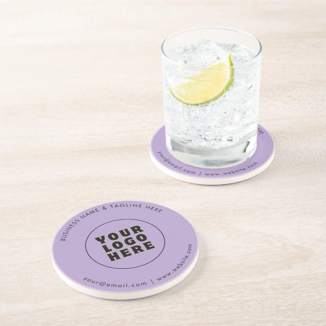 Simple Minimalist Custom Logo & Text   Coaster (Side)
