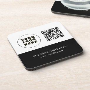 Simple Minimalist Custom Logo & Text   Coaster