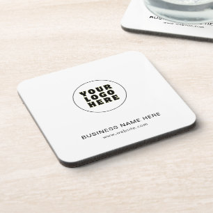 Simple Minimalist Custom Logo & Text   Coaster