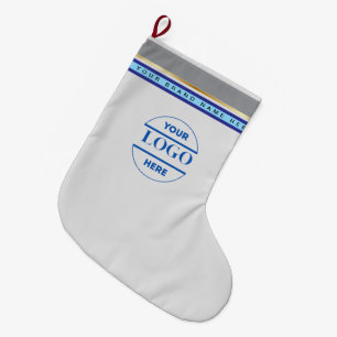 Simple Minimalist Custom Logo & Text   Large Christmas Stocking