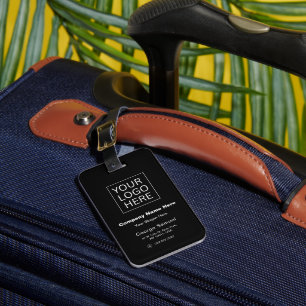 Simple Minimalist Custom Logo & Text   Luggage Tag