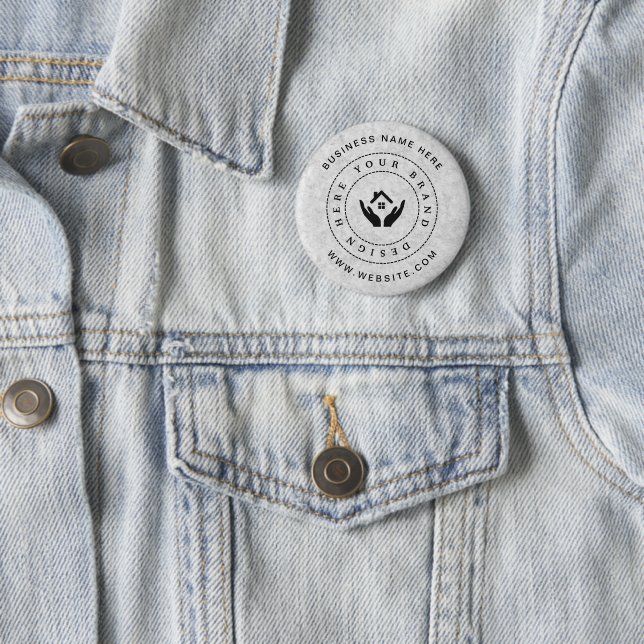 Simple Minimalist Custom Logo & Text Promotional 2 Inch Round Button (In Situ)