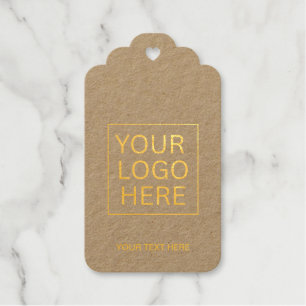 Simple Minimalist Custom Logo & Text Promotional Gift Tags