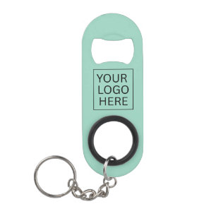 Simple Minimalist Custom Logo & Text Promotional Keychain Bottle Opener