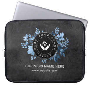 Simple Minimalist Custom Logo & Text Promotional Laptop Sleeve