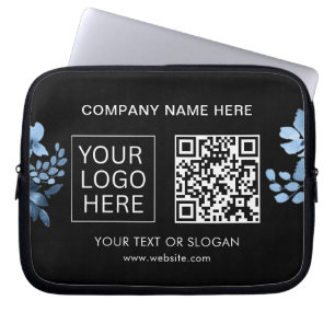 Simple Minimalist Custom Logo & Text Promotional Laptop Sleeve