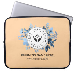 Simple Minimalist Custom Logo & Text Promotional Laptop Sleeve