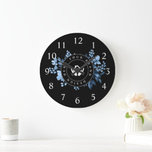 Simple Minimalist Custom Logo & Text Promotional Large Clock