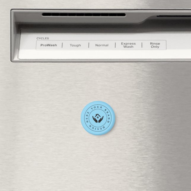 Simple Minimalist Custom Logo & Text Promotional Magnet (In Situ (Dishwasher))