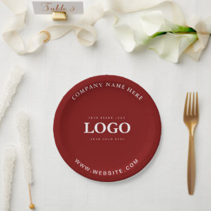 Simple Minimalist Custom Logo & Text Promotional Paper Plate