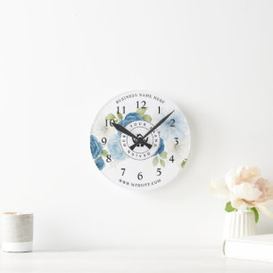 Simple Minimalist Custom Logo & Text Promotional Round Clock