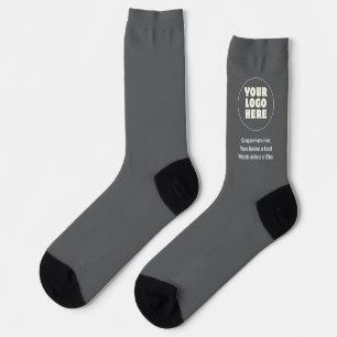 Simple Minimalist Custom Logo & Text Socks