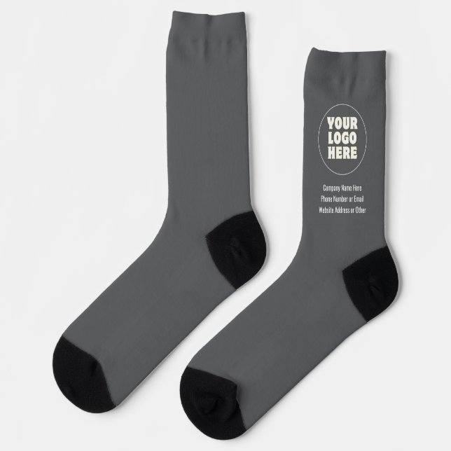Simple Minimalist Custom Logo & Text   Socks (Left)