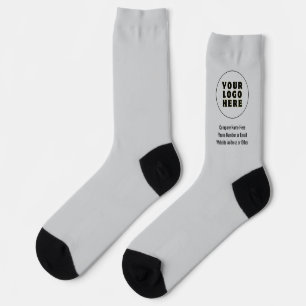 Simple Minimalist Custom Logo & Text   Socks