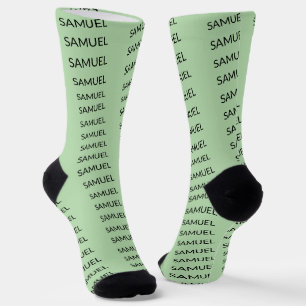 Simple Minimalist Custom Logo & Text   Socks